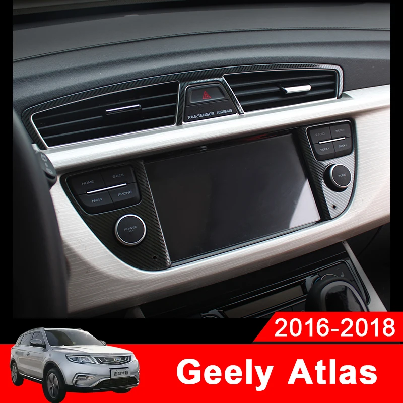 

Car Screen Switch Button Frame Panel Cover Trim car styling Accessories For Geely Atlas Emgrand NL-3 Proton X70 2017 2018 2019
