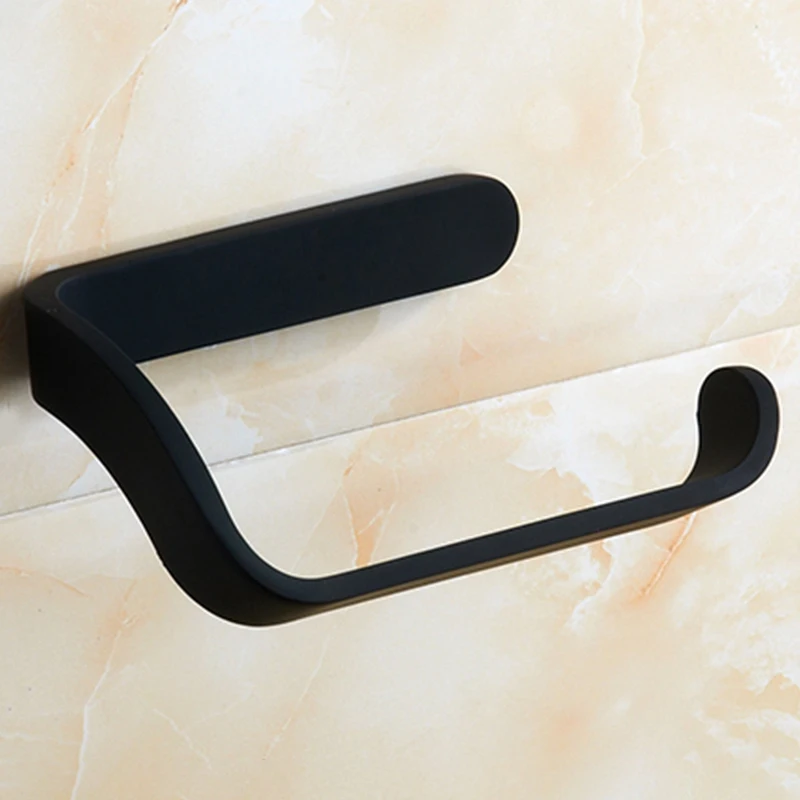 

Black Toilet Paper Holder Chrome Toilet Roll Paper Holder Bathroom Accessories Wall Mounted