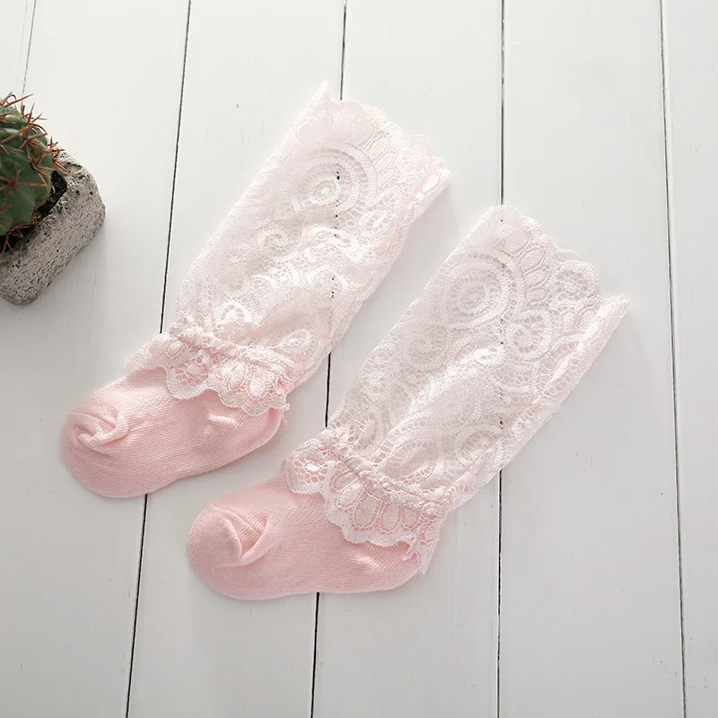 Носки для новорожденных девочек летние дешевые носки детские аксессуары тонкие хлопковые кружевные носки для маленьких девочек Нескользящие носки - Цвет: pink