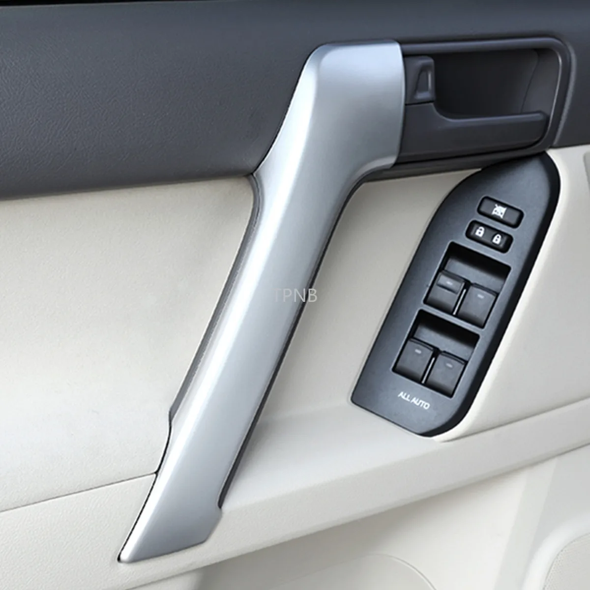 Для Toyota Land Cruiser Prado 150 2010 2011 2012 2013- FJ150 матовое серебро передней двери внутренняя отделка подлокотника крышка
