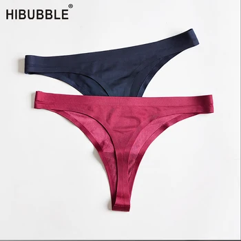 

New Sexy Low-Rise Panties Ice Silk Thong Seamless G String Fashion simple Underwear Women Back Lace Thongs Lingerie tanga