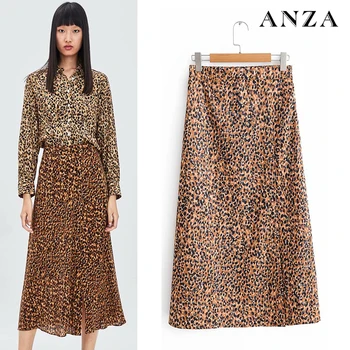 

ZA 1:1 Women Summer Miniskirt Leopard Printed Chiffon Skirt