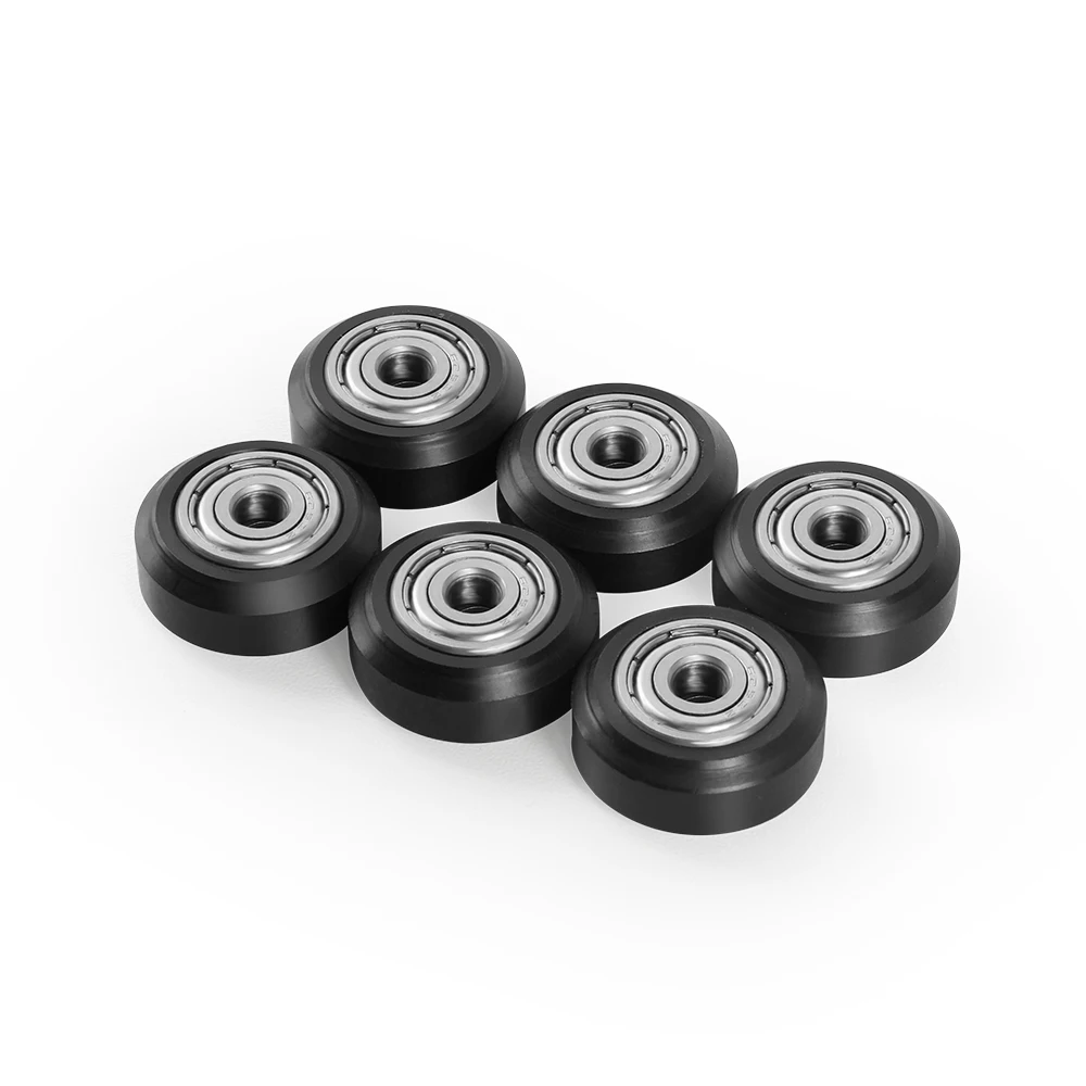 6Pcs/Lots Embedded Bearing Pulley POM 3D Printer Part For Carriage Plate Extruder Roller Bearing Groove Guide Round Gear Wheel head printer