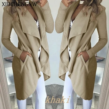 

DREES 2019 Autumn Woman Coat Long Sleeve oversize Coat Fashion Ruffles New Women's trench coat Outwear Streetwear Loose Clothing