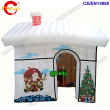 4x3 м маленький надувной Рождественский домик для продажи дешевый надувной Санта грот с полной печатью