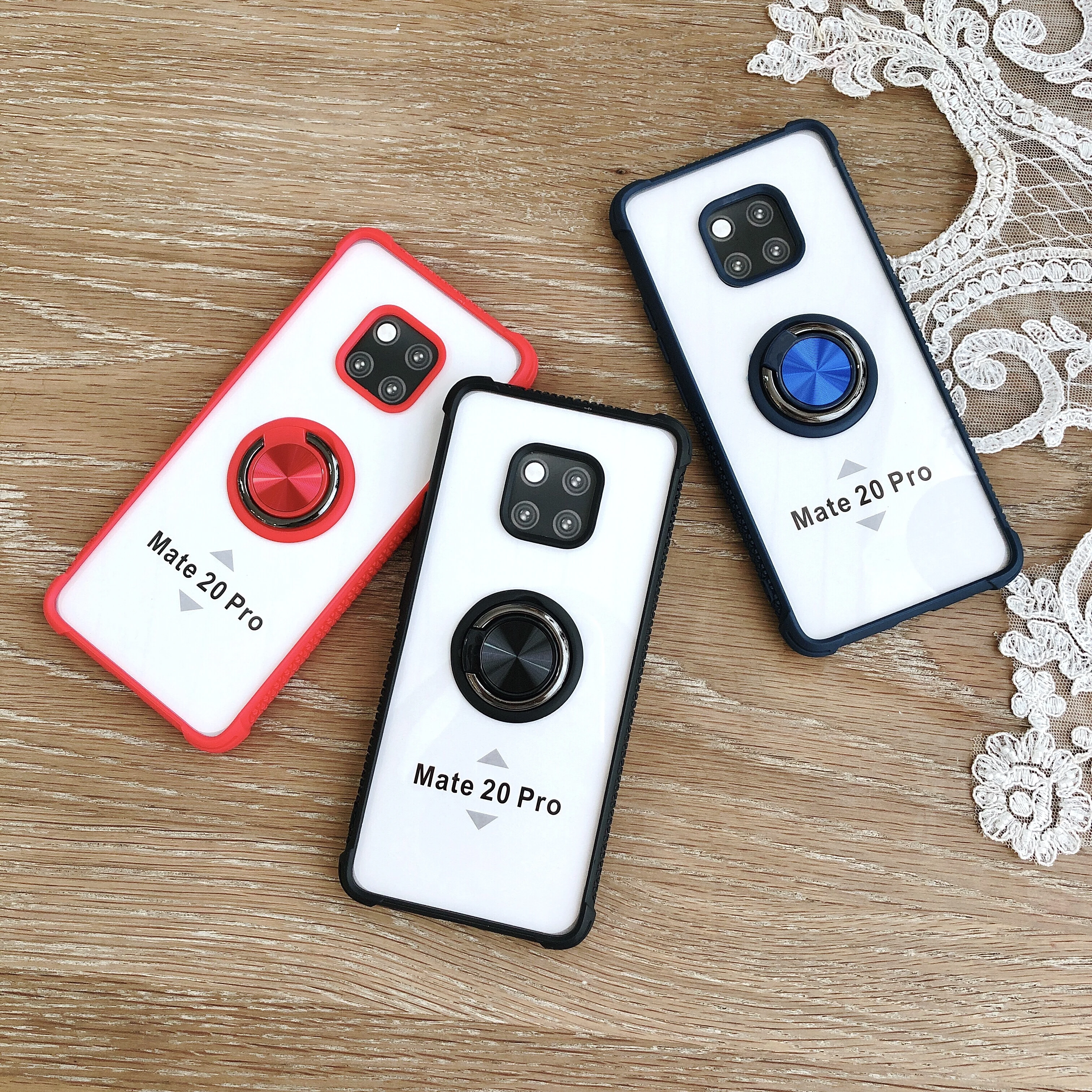 

Finger Ring Clear Case For Huawei Mate 20 Lite Pro Case Cover Phone Holder For Huawei P30 Pro P30 Lite Nova 4e Stand Shell EEMIA
