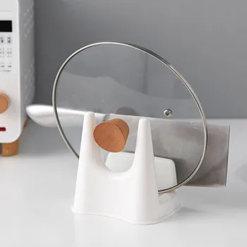 

Pot Cover Rack Kitchen Floor Storage Rack Creative Multi-Function Spatula Rack Drain Cutter Cutting Board Storage Rack