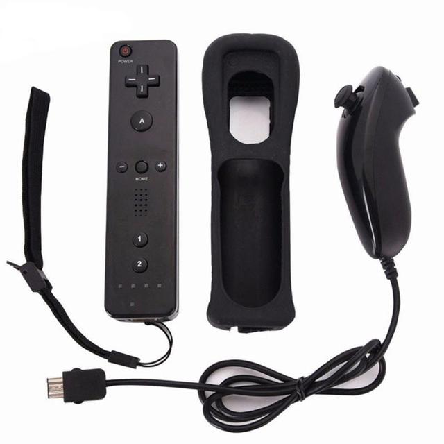 For Nintendo Wii Gamepads Wireless Remote Controller + Nunchuck with Silicone Case for Nintend Wii Game Console