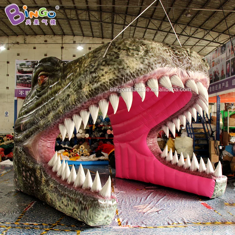 Customized 3.9x3.2x3.1 meters inflatable dinosaur head tunnel / inflatable tunnel toy tents 2