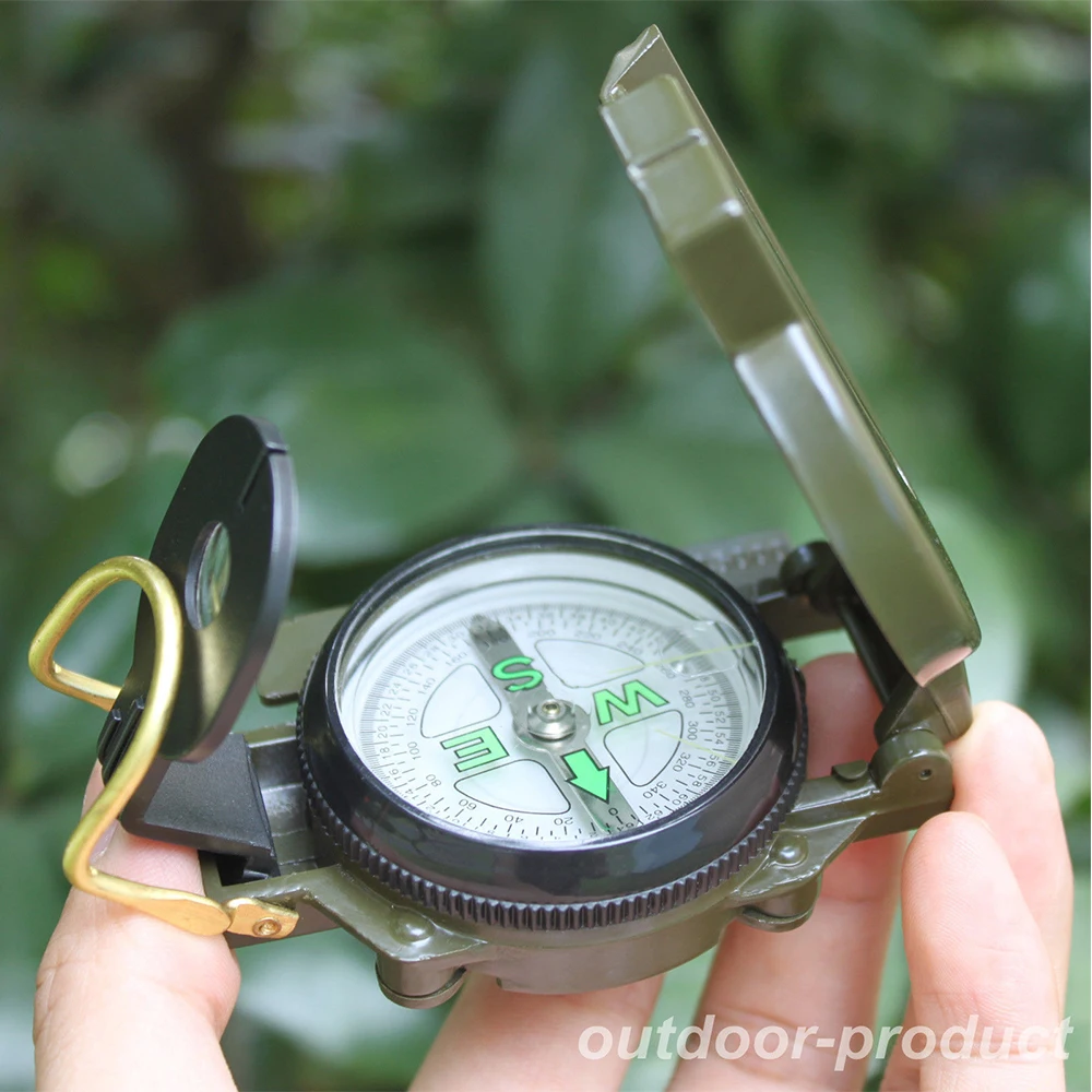 

Eyeskey DC1001 Portable Camping Compass Folding Lens Compass Metal Military Marching Lensatic Army Green