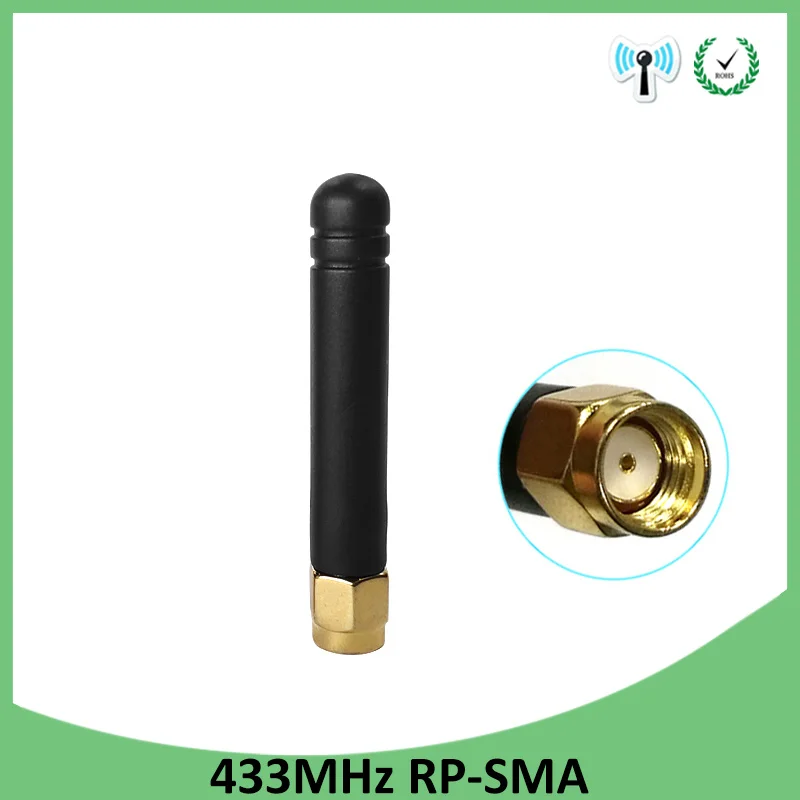 

1pcs 433MHz Antenna 2.5dbi RP-SMA Connector Plug 433 mhz directional antena waterproof antenne for Lorawan watermeter Gasmeter