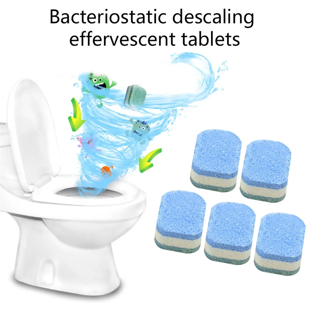 5Pcs Automatic Bleach Toilet Bowl Tank Cleaner Blue Tablets Flush #C | Дом и сад
