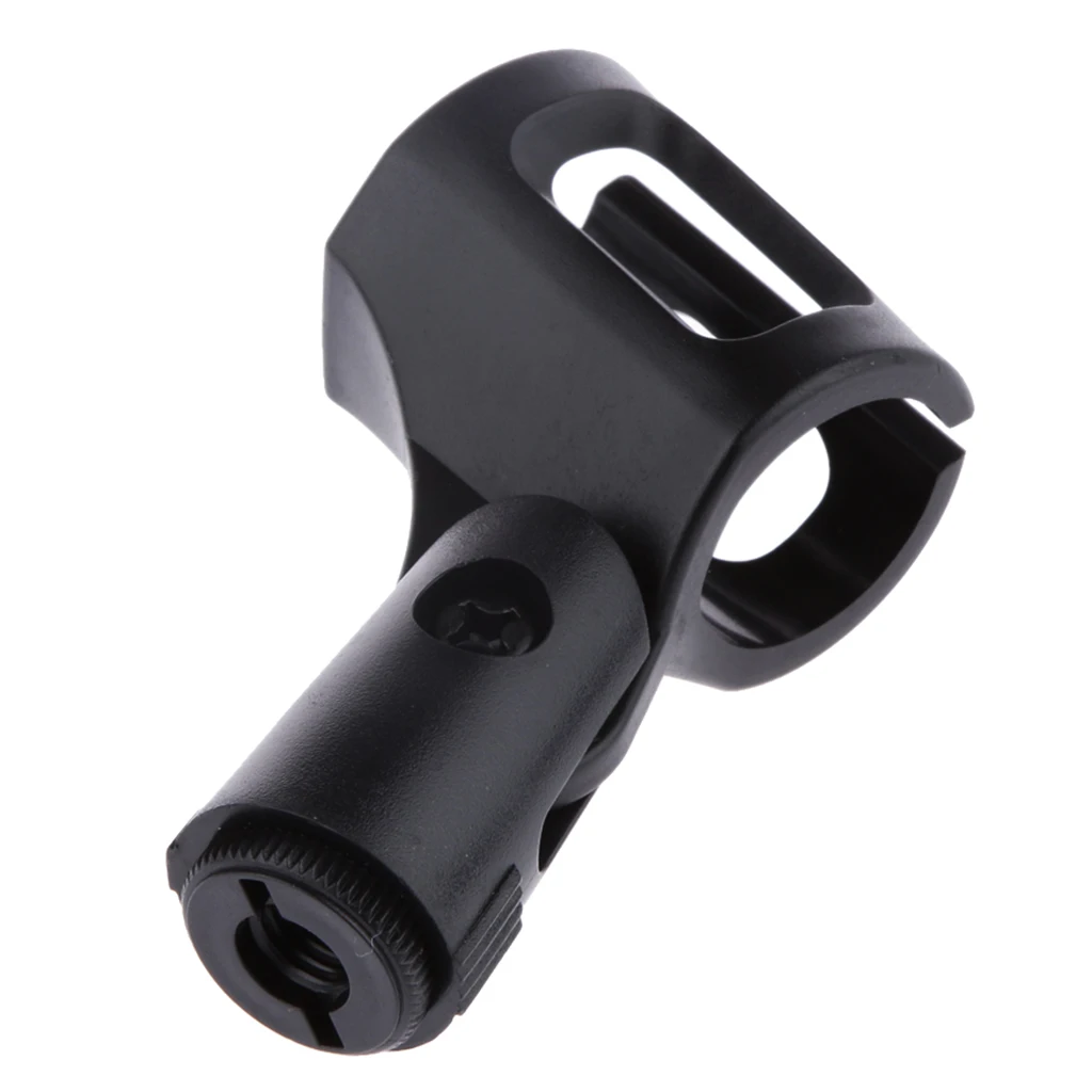 Universal Microphone Mic Stand Accessory Plastic Clamp Clip Holder Mount Black