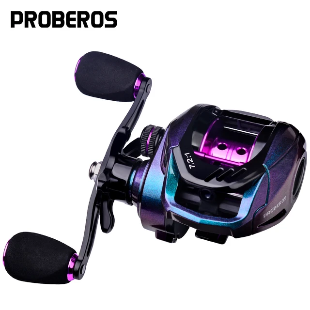 PROBEROS-carrete de fundición de cebo ligero 7,2: 1, Ratio de engranaje,  carcasa de carbono, rueda de pesca, sistema de freno magnético, aparejos de  carrete de Baitcast - AliExpress