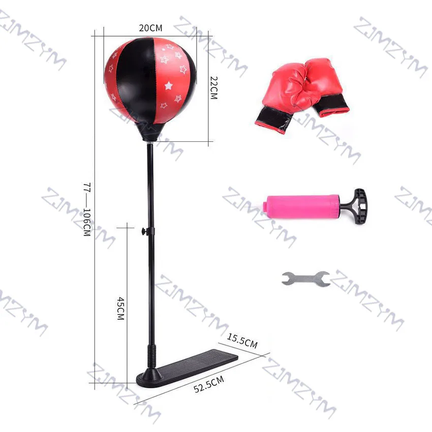 Vertical Boxing Ball Adjustable Children Fitness Boxing Set Punch Pear Speed Ball For Kids Punching Sports Gym Home Training