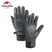 Naturehike Touch Screen Slim Five Fingers Gloves Soft Patchwork Sports Cycling Fleece Glove Kit Hiking Driving Winter Spring Red