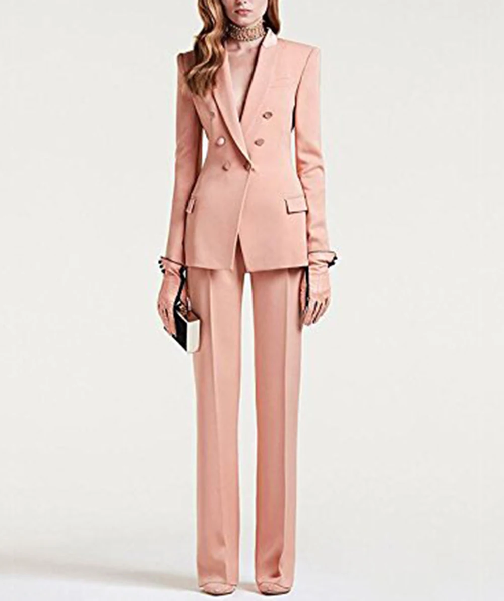 Women Suits 2 Pieces V Neck Casual  Notched Lapel Winter Jacket Women Suits for Women(blazer+pant)
