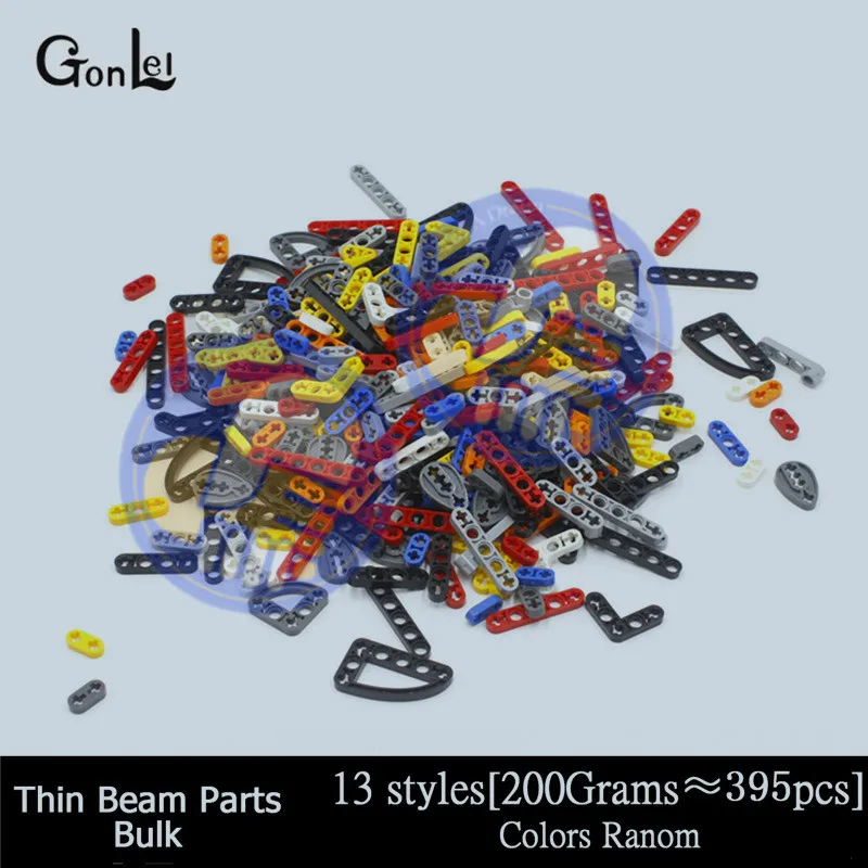 200Grams Thin Beam Technic gear рулевые колеса бесщётные лучевые ручки штырь Connctor ось цепь панель звено цепи Запчасти подходят для MOC Bricklink DIY игрушки - Цвет: 200Grams Thin Beam