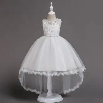 

Children's princess dress children fluffy tulle dress girls birthday banquet host catwalk girl piano show performance tail dress