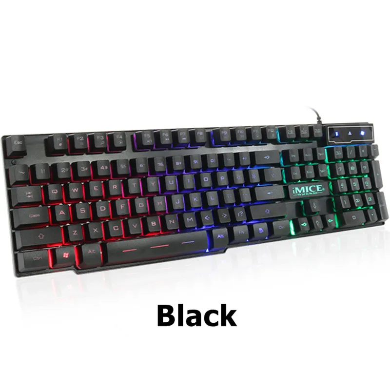 Model 1-Black Eng IMice Проводная игровая клавиатура механическое чувство английский/русский геймер клавиатуры светодиодный RGB подсветкой Проводной USB 104 клавиш для компьютера - Цвет: Model 1-Black Eng