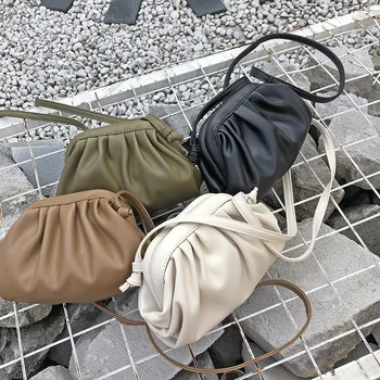 

Luxury Designer New Cloud Shape Women Day Clutch Bag Pleated Dumpling Shoulder Messenger Bag Small Cute Lady Crossbody Handbag