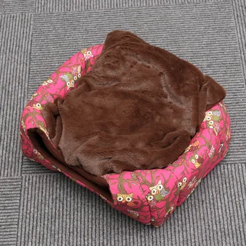 

Puppy Bed Dog Sofa Mat Winter Warm Pet Sleeping Bed Kennel Pet House Yurt Pet Supplies Home Decoration Accessories(S,Owl Rose Re