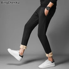 Зимние спортивные штаны из овечьей шерсти, кашемировые Мужские штаны, новые модные повседневные мужские штаны, недорогие мужские брюки, плотные теплые спортивные штаны