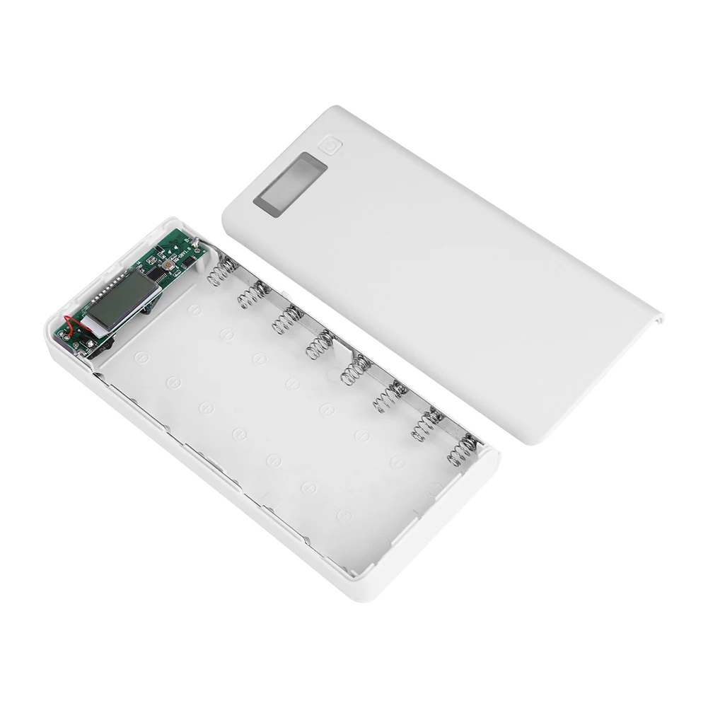Аккумулятор блок питания батарея банк питания корпус 5 в 2A двойной USB ЖК-оболочка дисплея с 2 светодиодный индикатор света