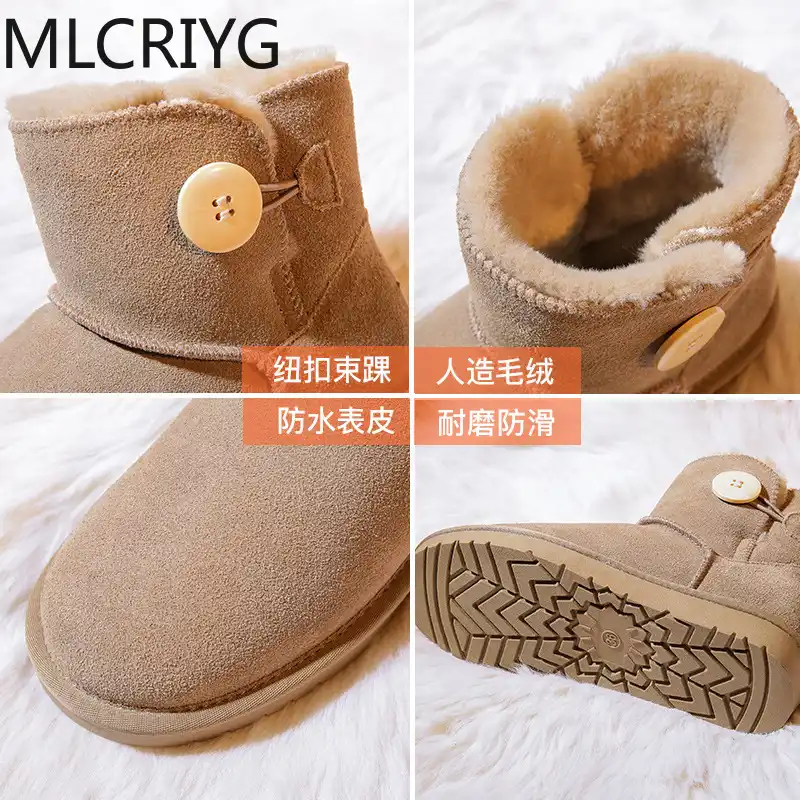 Mlcriygオーストラリアの女性の雪のブーツ100 本物の牛革アンクルブーツ暖かい冬ブーツの女性の靴大サイズ アンクルブーツ Aliexpress