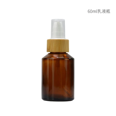 carving pump cap-1 50 шт. 30 мл 60 мл роскошный Янтарный стеклянный косметический флакон с бамбуковым насосом для лосьона, бамбуковый спрей, крышка тумана, стеклянный флакон-спрей для духов - Цвет: carving pump cap-1