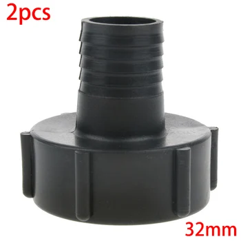 

2Pcs Plastic IBC Water Tote Tank Adapters Hose Cap Coarse Thread Black Pipe Interface IBC Tank Fitting Accessories