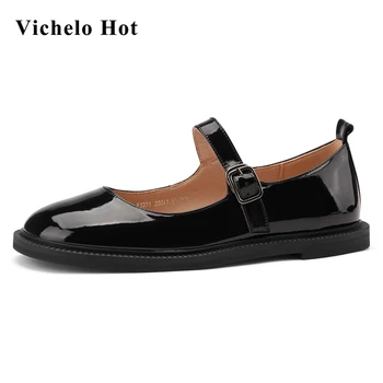 

Vichelo Hot autumn new arrival shoes women round toe low heel young lady dating sweet fashion shallow buckle strap pumps L5f1