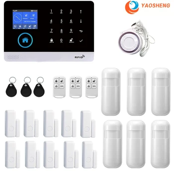 

YS WiFi GSM Wireless Home Burglar Security Alarm System fire alarm APP Remote control with home phone