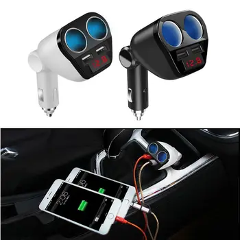 

Car Car Charging Converter Dual USB Cigarette Lighter Splitter Socket Adapter fit for 12V 24V 120W LED Voltage Monitor Auto
