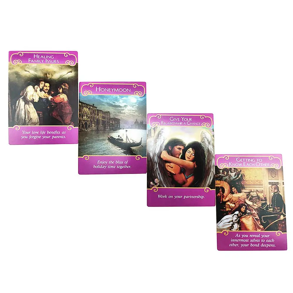 Romance Angels Oracle Cards английская карточная игра для чтения, настольная игра, единороги, Ленорман, Oracle Cards, колода Для Таро для личного использования