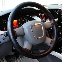 1 шт. черный DIY автомобильный чехол на руль с иглами и резьбой черный PU кожаный автомобильный протектор Инструменты для укладки аксессуары