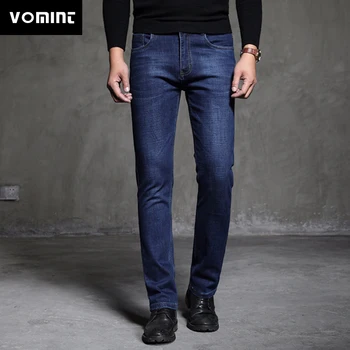 

VOMINT Brand Jeans Men 2020 Slim Classic Style Business Casual Blue Black Elastic Straight Long Pants High Quality Jeans