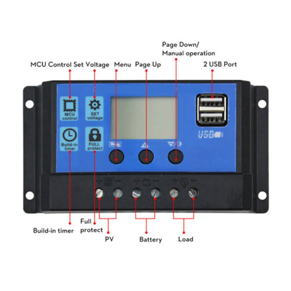 12 V-24 V Панели солнечные регулятор заряда аккумулятора зарядное устройство с Вилки низкой тепловой энергии