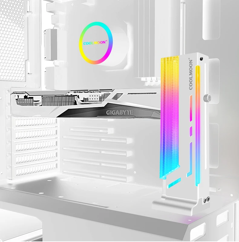 Coolmoon Gráficos Gpu Suporte de Vídeo Suporte para Caixa do Computador Titular da Placa de Vídeo da Liga de Alumínio 5v 3pin Rgb Argb Aura Sync - Imagem 2