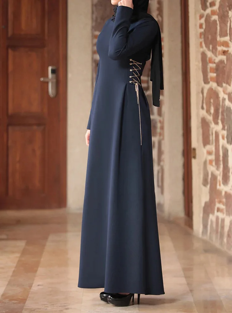 MERICAL Mujeres túnicas étnicas Abaya islámico musulmán Oriente Medio Elegante y Noble Maxi Vestido Vendaje Kaftan 