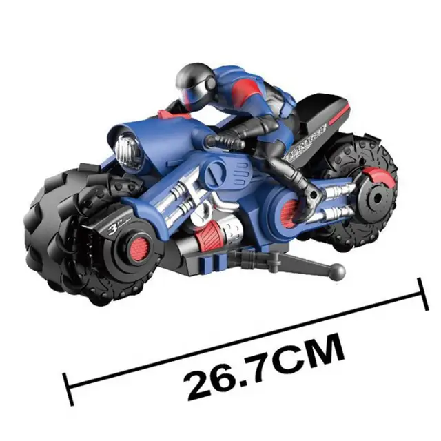 Fashion Portable Motorcycle Stunt Toys Stable Signal Eye-catching Plastic 360 Degree Spinning Motorcycle Stunt Toys for Kids 4