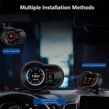 

Bluetooth Car HUD Head Up Display OBD+GPS Dual System HD Speedometer Digital Projection Driving Car Accessories Overspeed Alarm