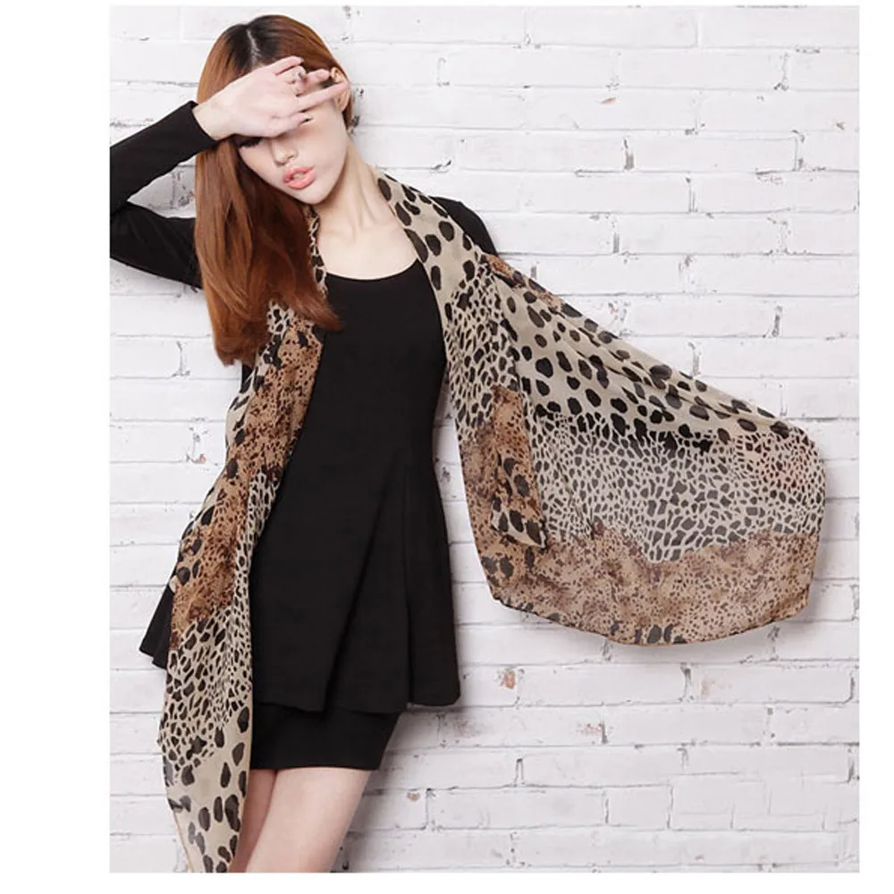 Модный женский леопардовый маленький шелковый шарф, галстук для волос с шарфом, многоцелевой Леопардовый шифоновый шарф в горошек, новинка#20