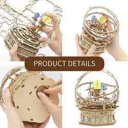 3D rompecabezas de madera DIY maquinaria de montaje de madera modelo de madera música caja giratoria artesanías H3L5