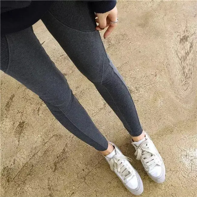 

Women's Leggings Casual Pants Outer Wear Korean Style Tight-fitting Autumn Winter Thick Stretch Nine-point Pants Gym Leggings
