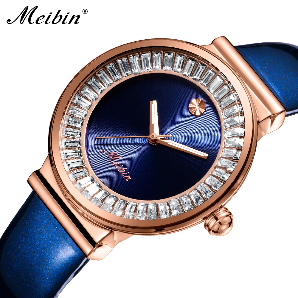 

MEIBIN Watch Women's Casual Quartz Leather Band 2020 New Strap Spin Watch Analog Wrist Watch Luxury Clock Watch Relogio Feminino