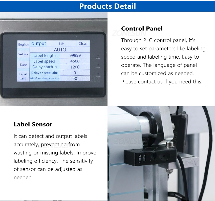 ZONESUN ZS-TB180PBF Automatic Flat Paper Paging And Labeling Machine