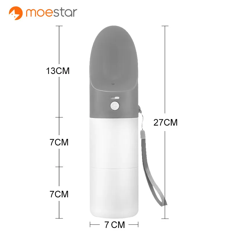 Grey L XIAOMI Mijia MOESTAR ROCKET 270 мл портативная бутылка для воды для собак модная переноска для животных диспенсер для бутылки воды - Цвет: Grey L