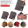Custom Personalized Photo Wallets Men Short Wallet Design Retro High Capacity Purse Gift for Men Husband with Zipper Coin Pocket 2