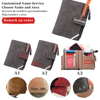 Custom Personalized Photo Wallets Men Short Wallet Design Retro High Capacity Purse Gift for Men Husband with Zipper Coin Pocket 2